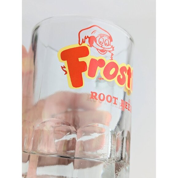 Vintage 1960s Frostie Root Beer Mug Hazel Atlas Pressed Glass 10oz Collectible - Picture 4 of 8